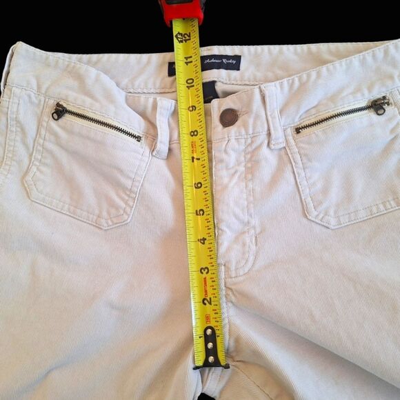 Y2K Abercrombie & Fitch Flared Corduroy Jeans Pants Side Slit Zip Pockets size 8 - Picture 11 of 16